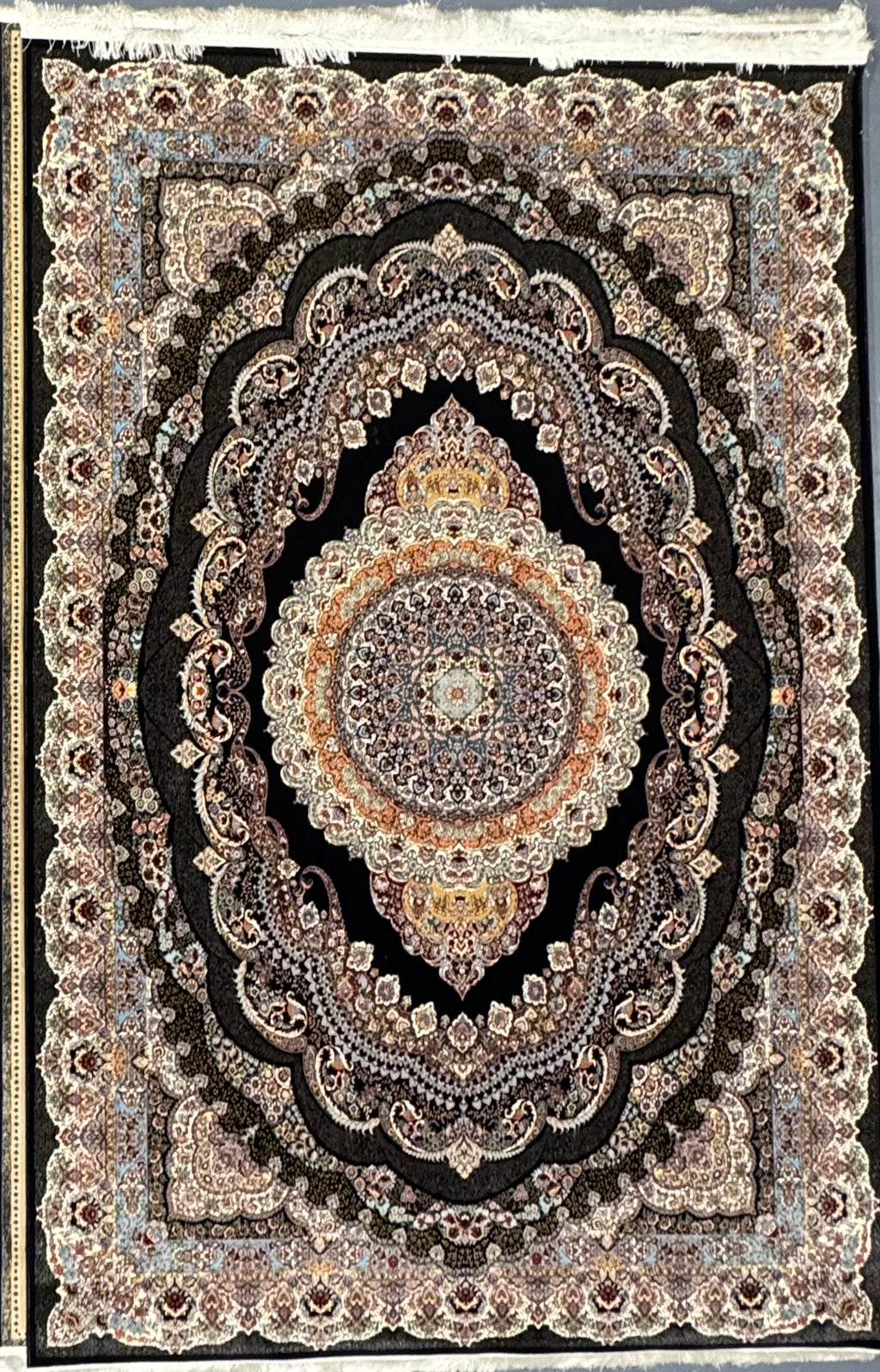 Tapis Parsa Noir – 1200 Reeds, 3600 Nœuds - Plusieurs Tailles