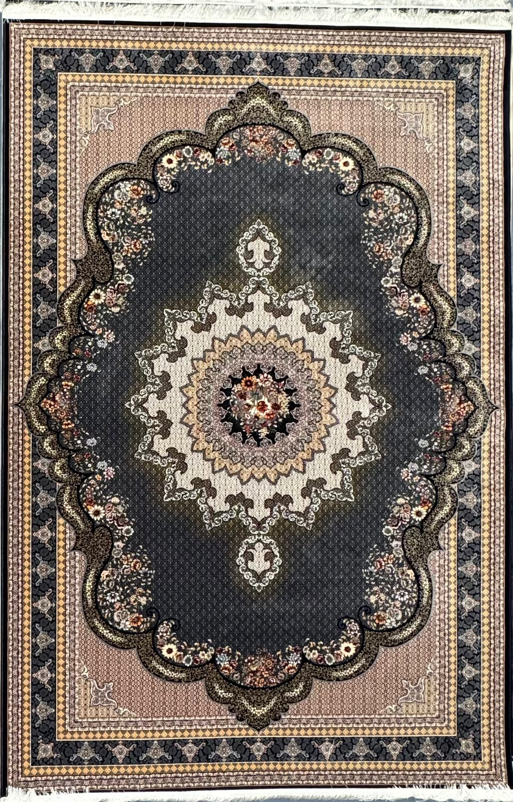 Tapis Parsa Rouge et Noir – 1200 Reeds, 3600 Nœuds - Plusieurs Tailles