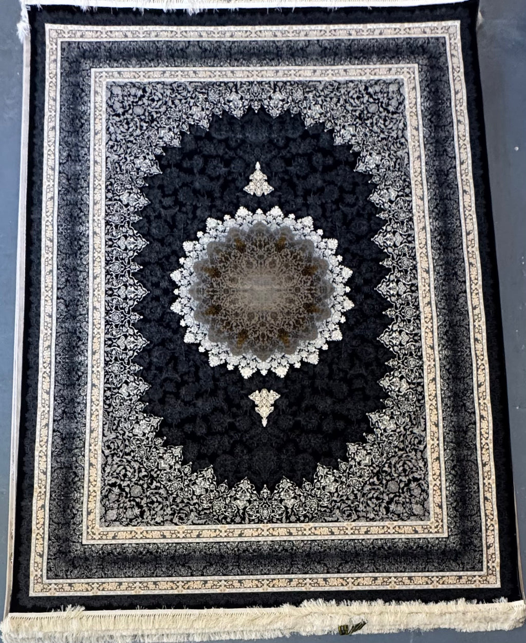 Tapis Parsa Bleu foncé – 700 Reeds, 2550 Nœuds - Plusieurs Tailles